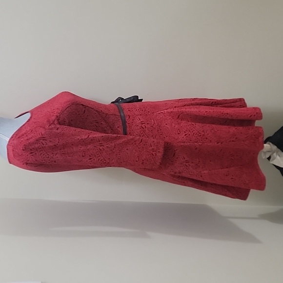 Jack Belted Fit & Flare Dress red & black Paisley Print Women’s size 4 - Picture 7 of 12